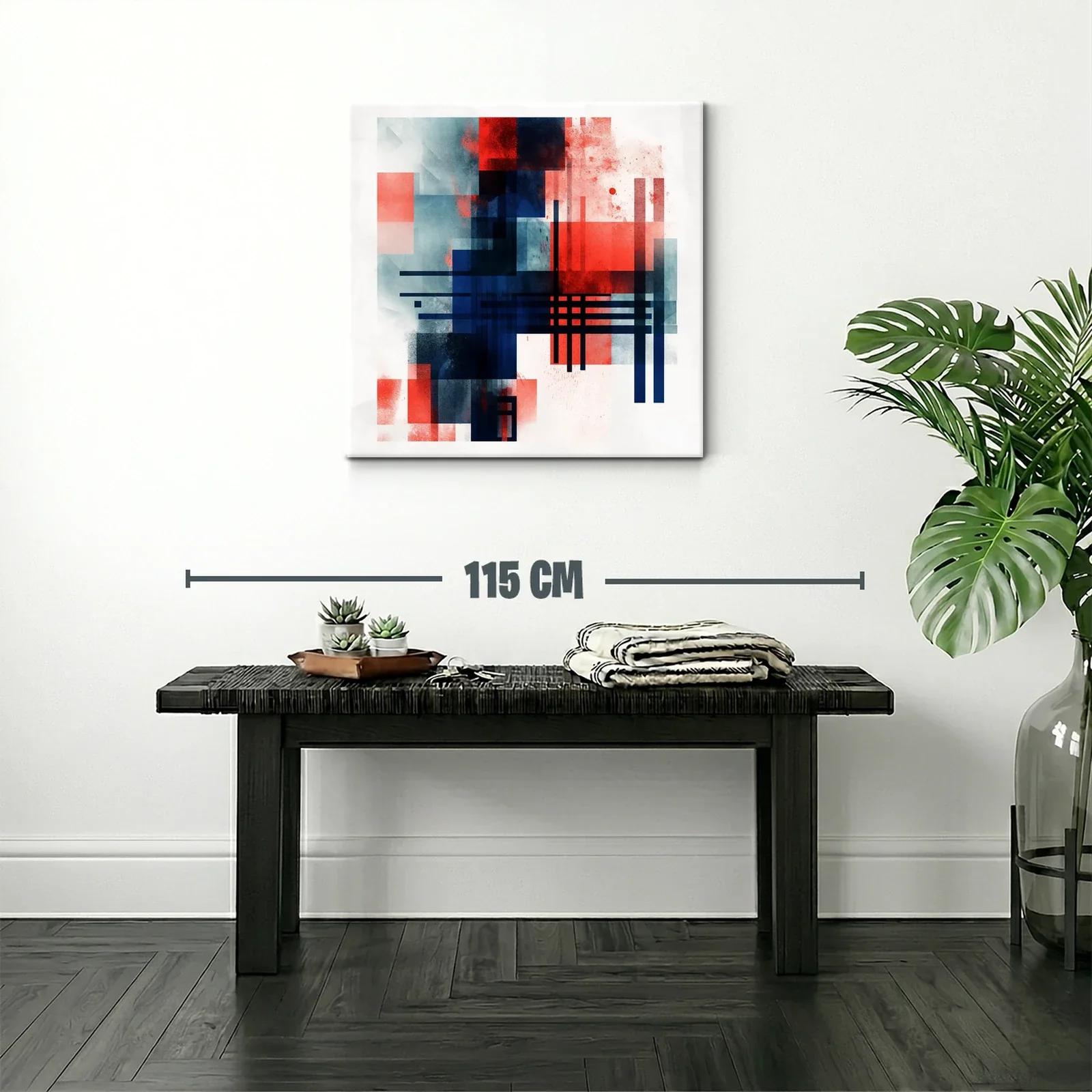 Composición geométrica con tonos rojos y azules intensos — miniatura 2