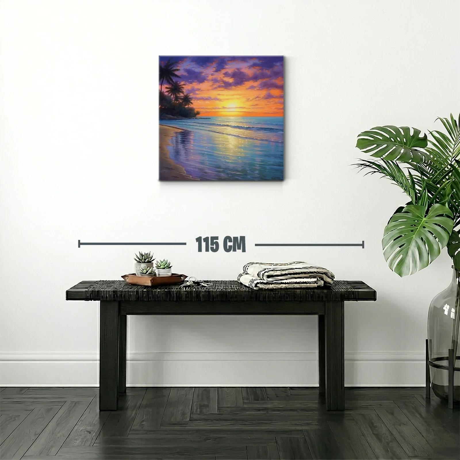 Atardecer tropical con palmeras y reflejos marinos — miniatura 2
