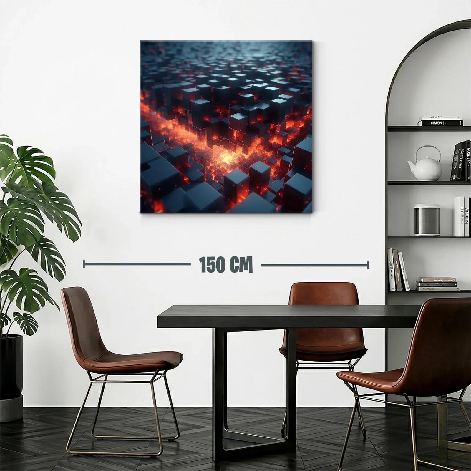 Cuadro urbano futurista con luces de lava incandescentes — miniatura 2