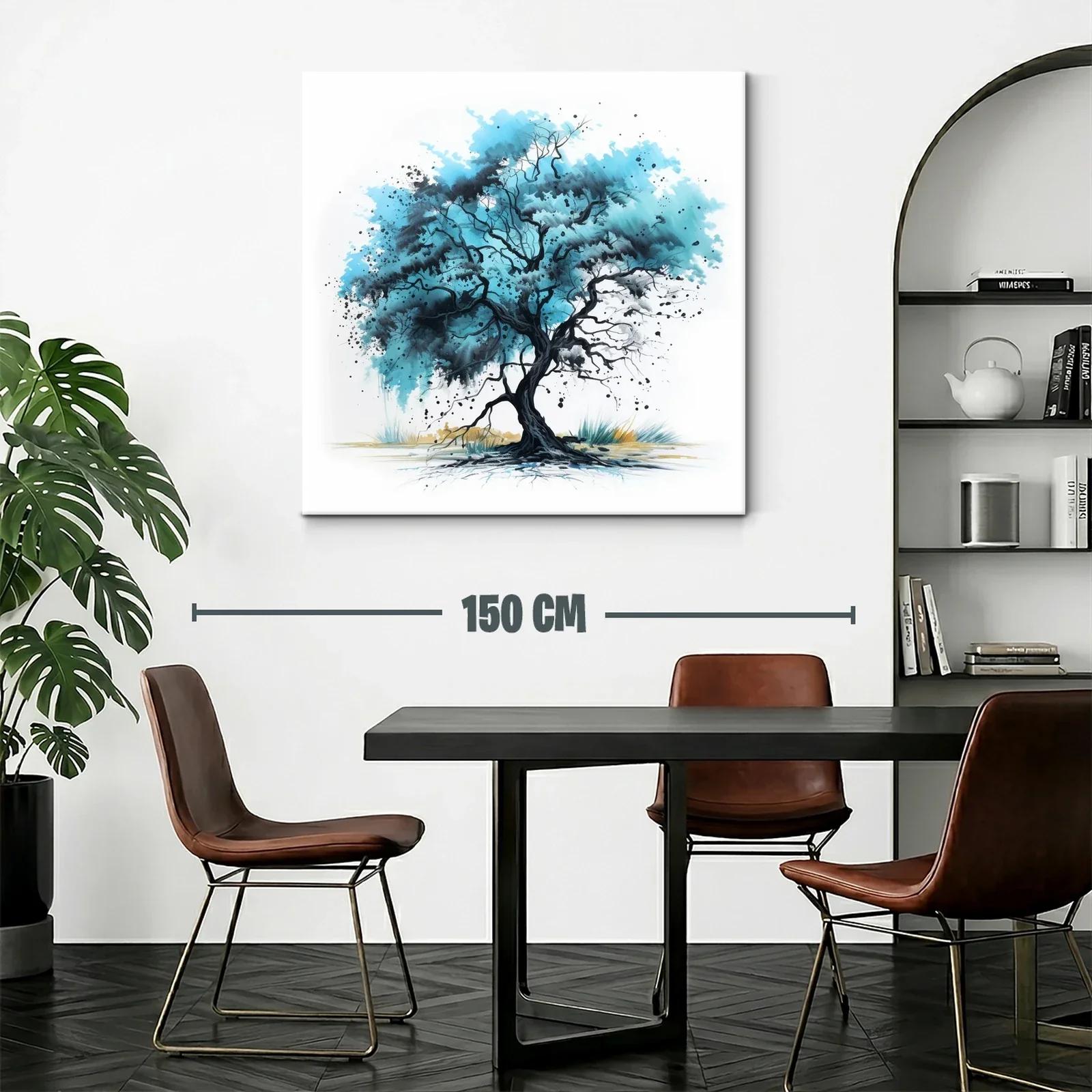 Árbol azul con ramas dinámicas y elegante contraste — miniatura 2