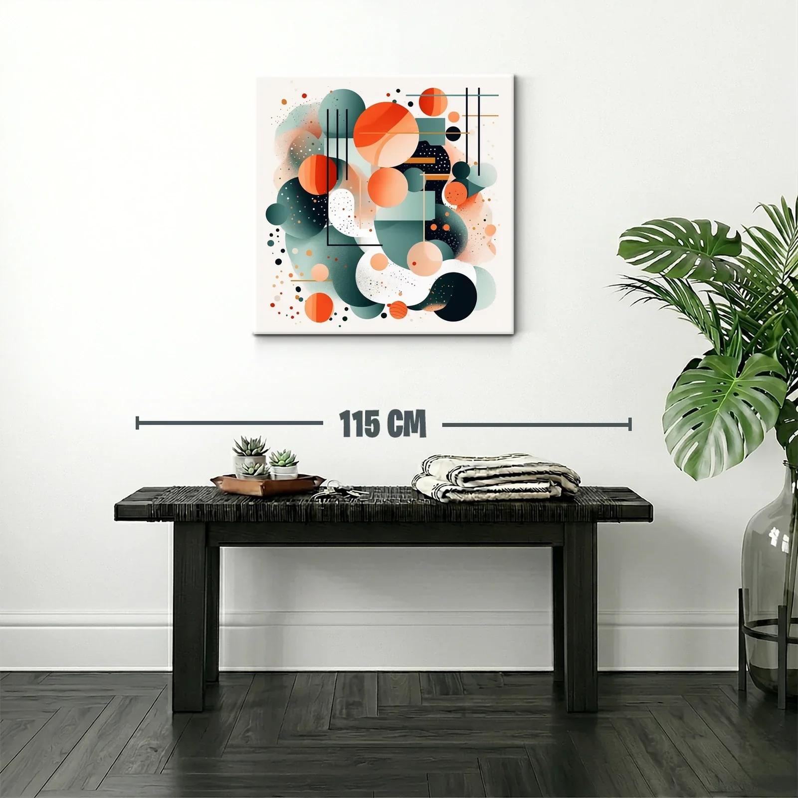 Composición abstracta con círculos y líneas en tonos cálidos — miniatura 2