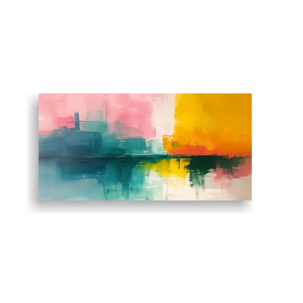 Cuadro paisaje abstracto con agua y grandes campos de color — imagen principal