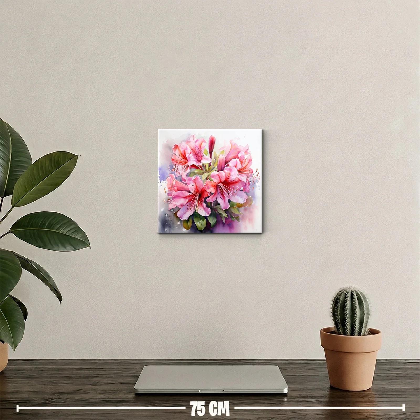 Cuadro decorativo de flores rosas vibrantes y elegantes — miniatura 2