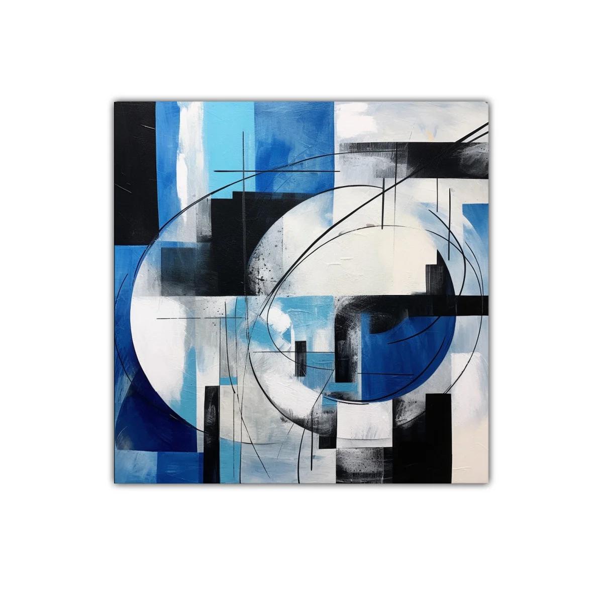 Composición abstracta en tonos azules y negros