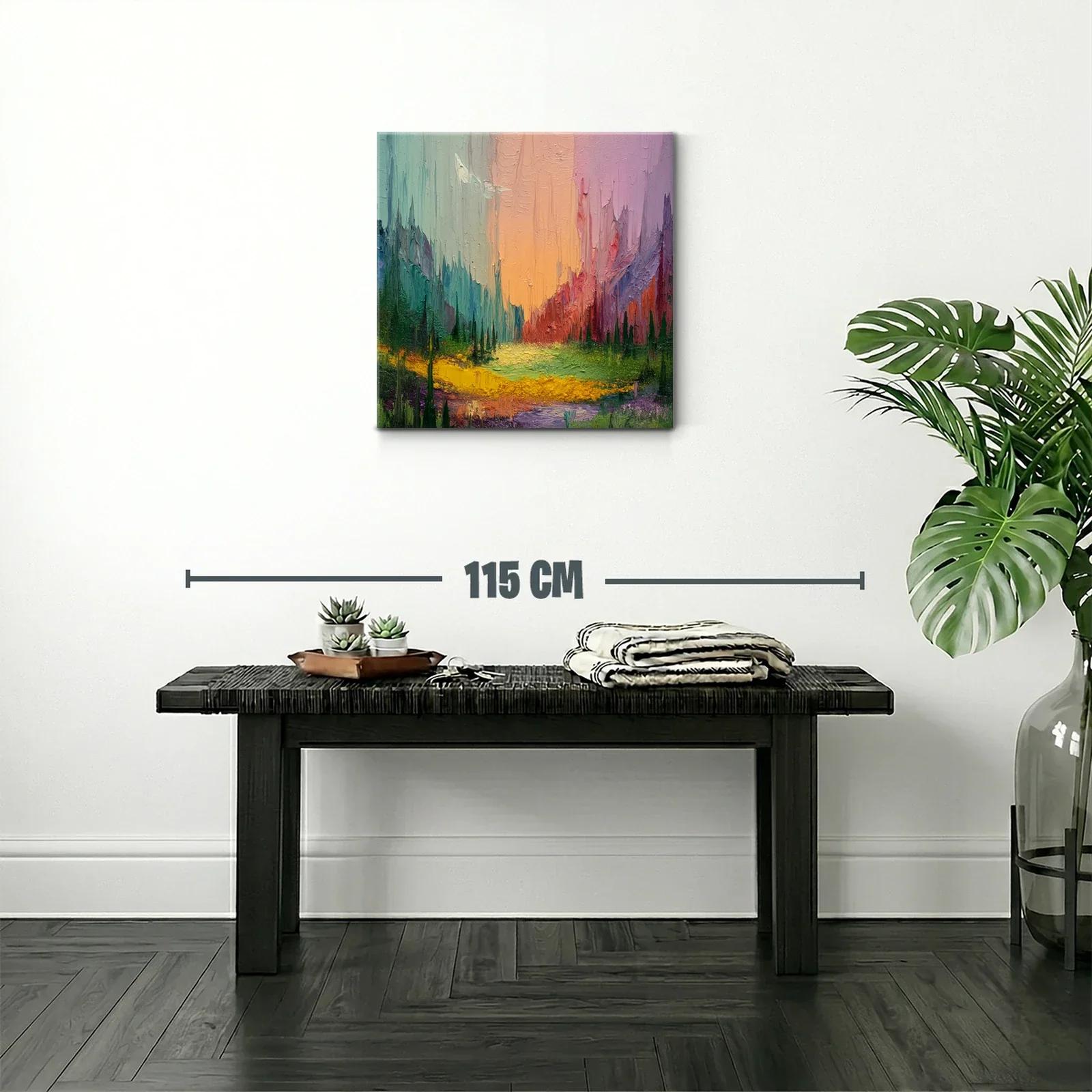 Paisaje abstracto con vibrantes tonos pastel y texturas — miniatura 2