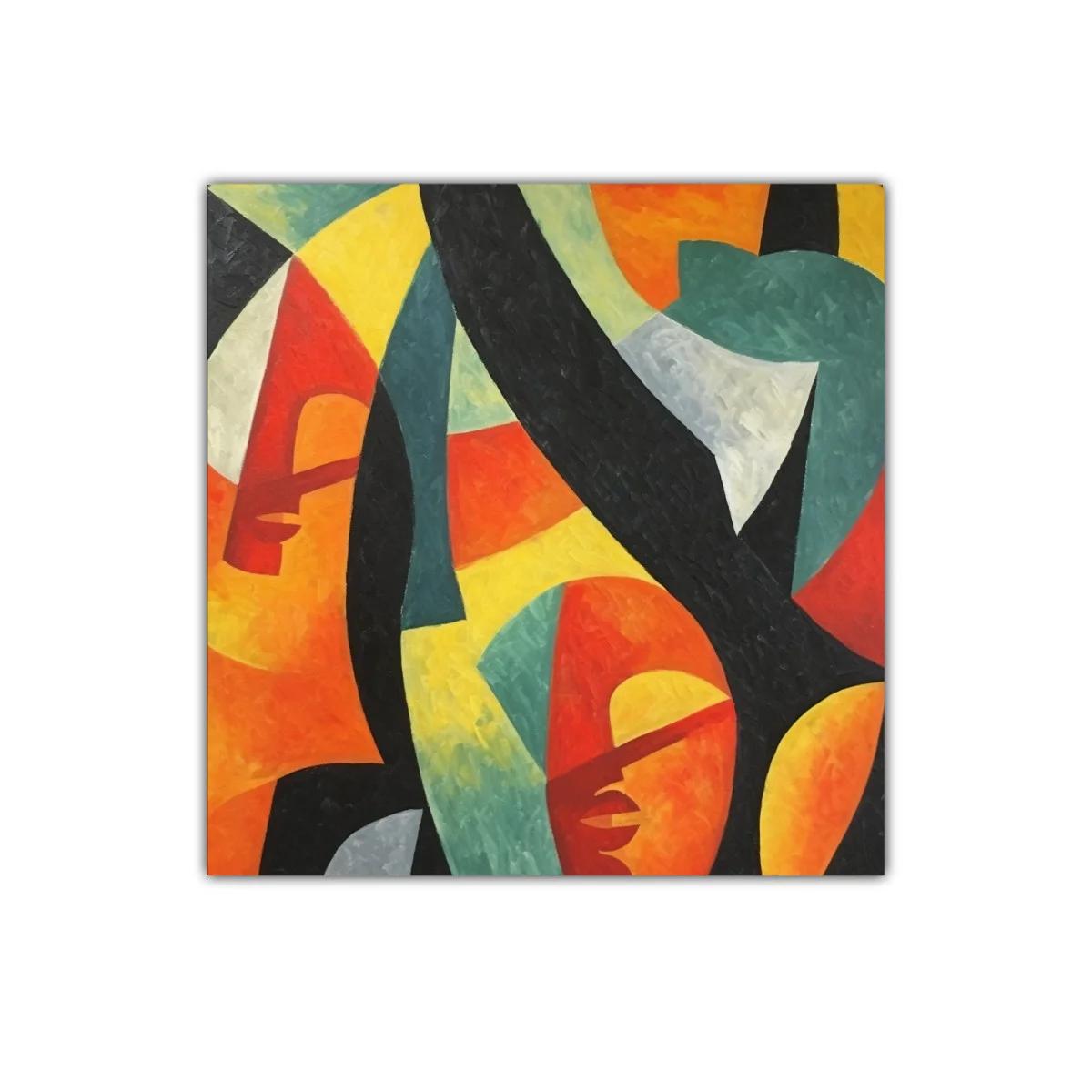 Cuadro abstracto con formas geométricas y colores intensos — imagen principal