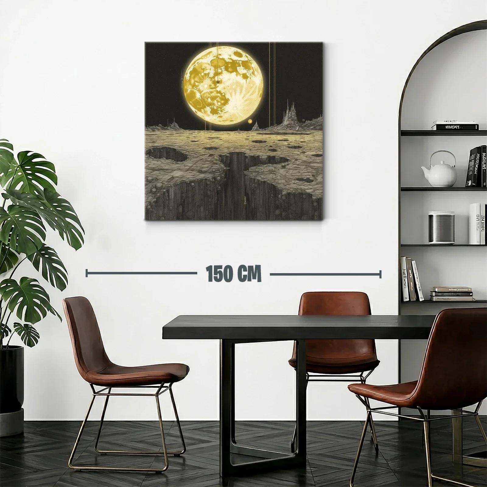 Paisaje lunar con visión futurista y luz dorada intensa — miniatura 2