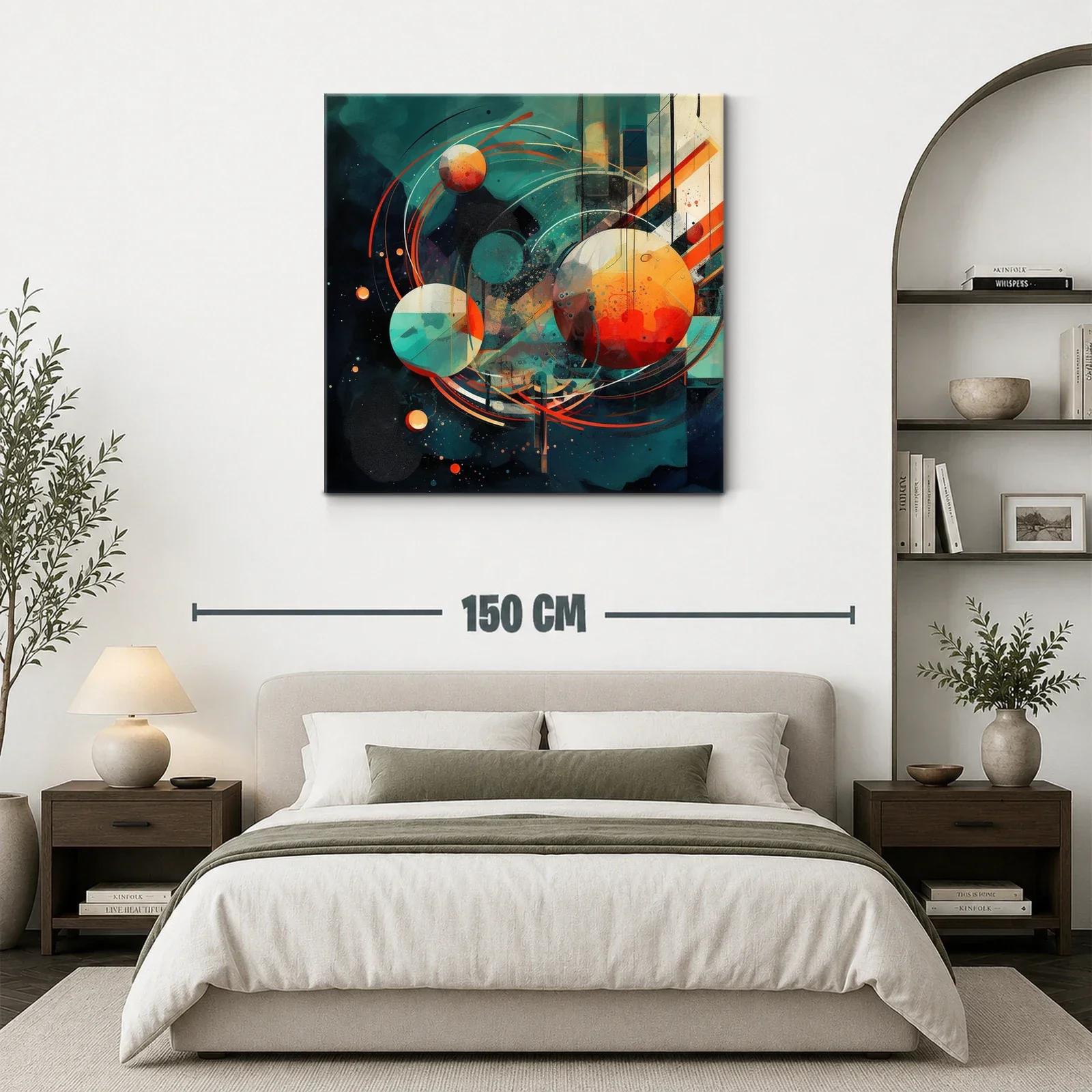 Composición abstracta con formas circulares y trazos dinámicos — miniatura 3
