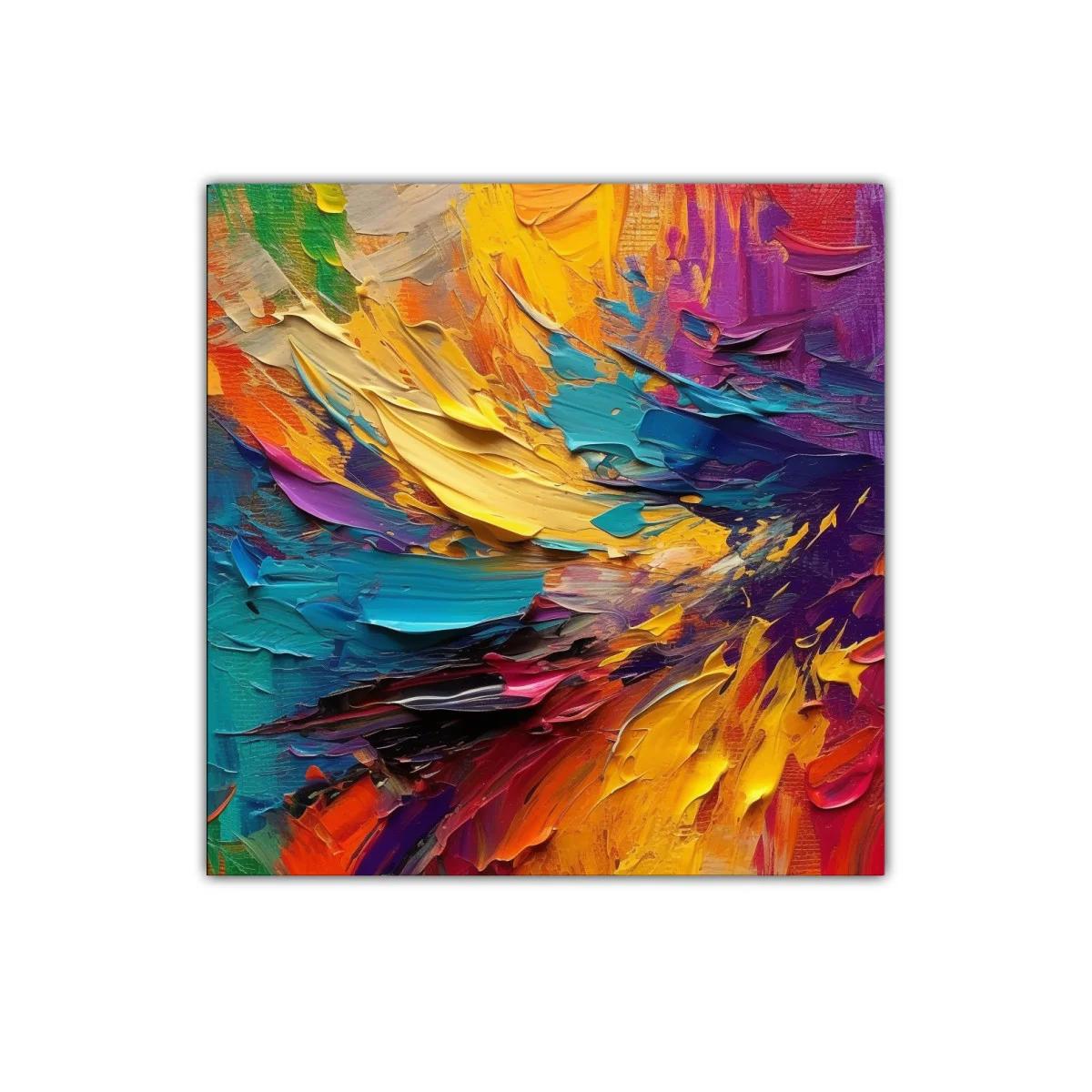 Cuadro vibrante con explosión de colores intensos y textura — imagen principal