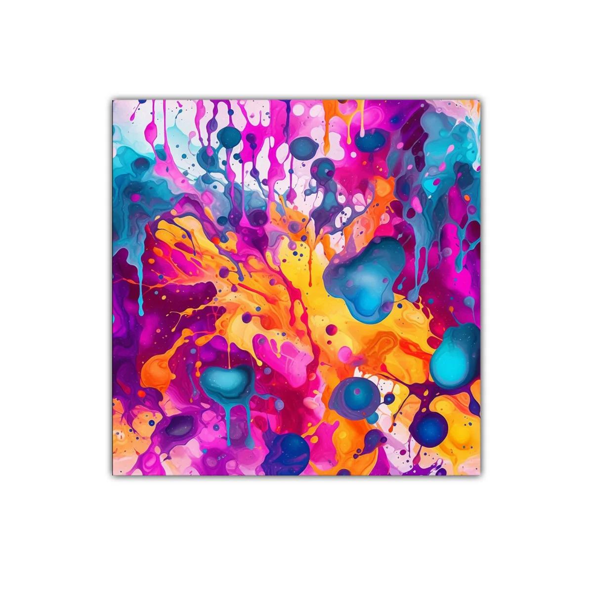 Cuadro abstracto con explosión de colores vibrantes — imagen principal