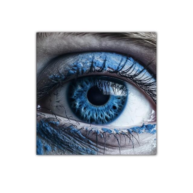 Impactante visión azul con detalles expresivos y textura