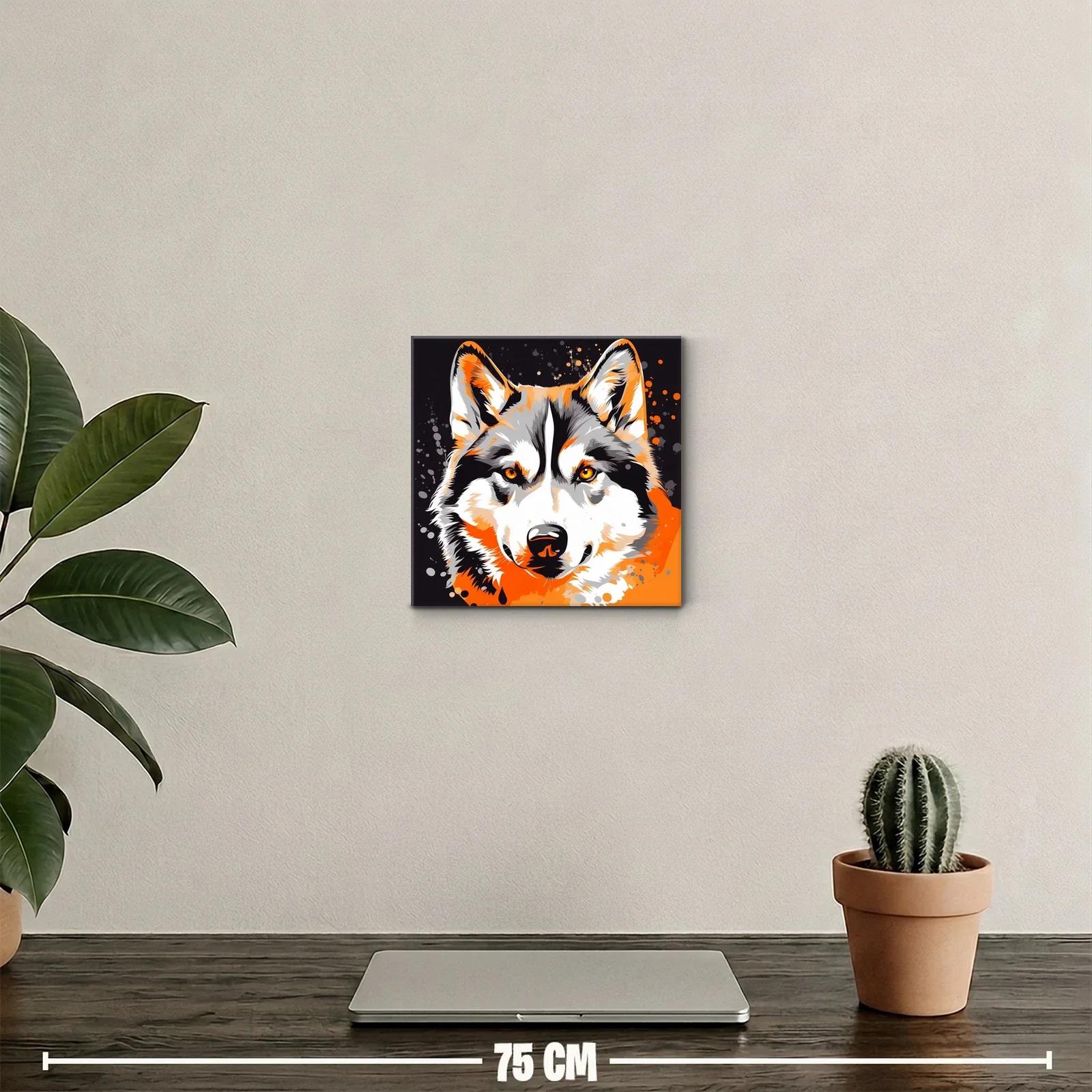 Retrato vibrante de lobo con tonos cálidos y energía dinámica — miniatura 2