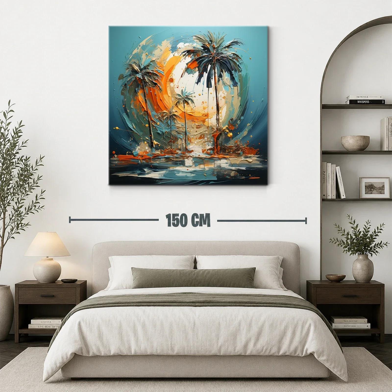 Palmeras vibrantes al atardecer en paisaje tropical — miniatura 3