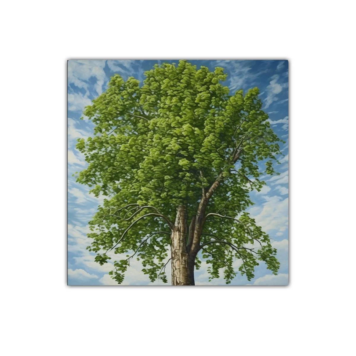 Cuadro decorativo árbol frondoso con cielo azul