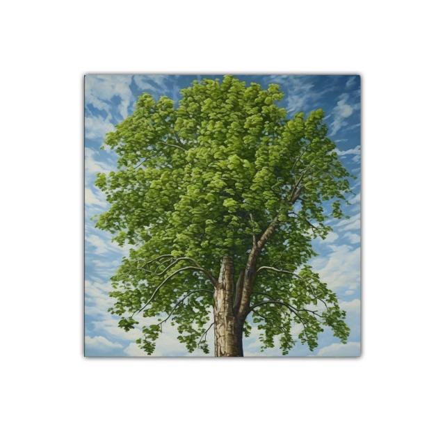 Cuadro decorativo árbol frondoso con cielo azul