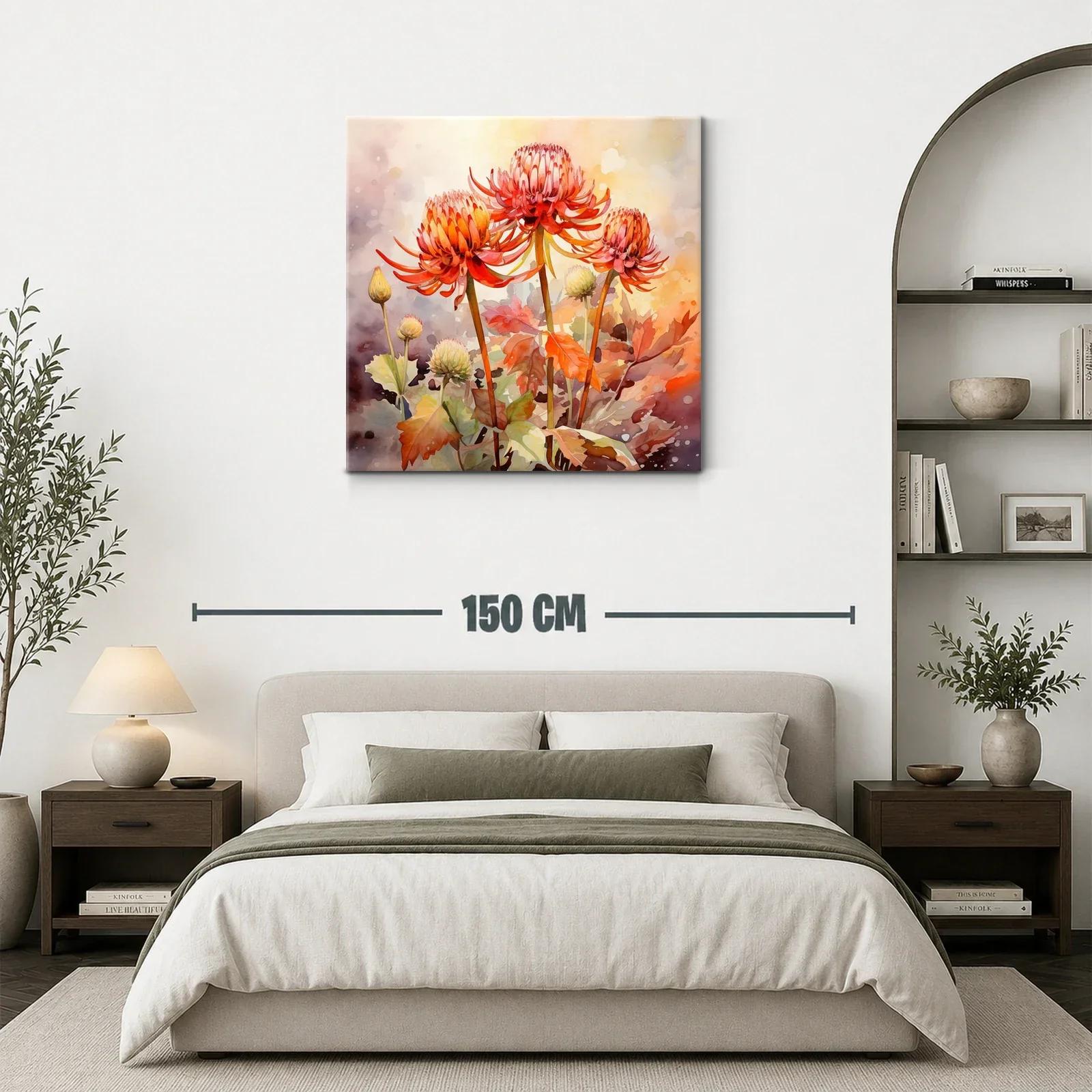 Cuadro floral con tonos cálidos y detalle delicado — miniatura 3