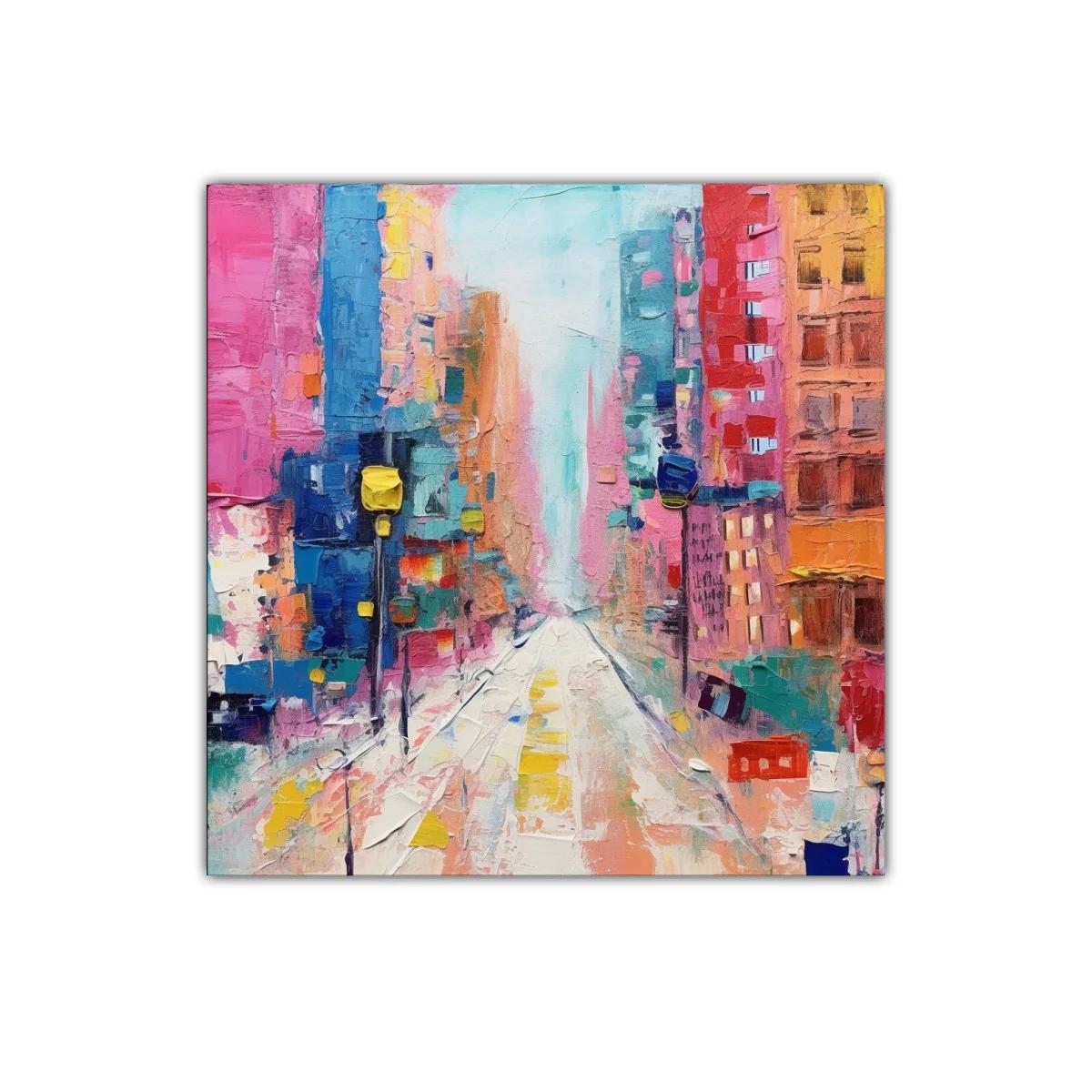 Colorida interpretación urbana con tonos vibrantes y luz difusa — imagen principal