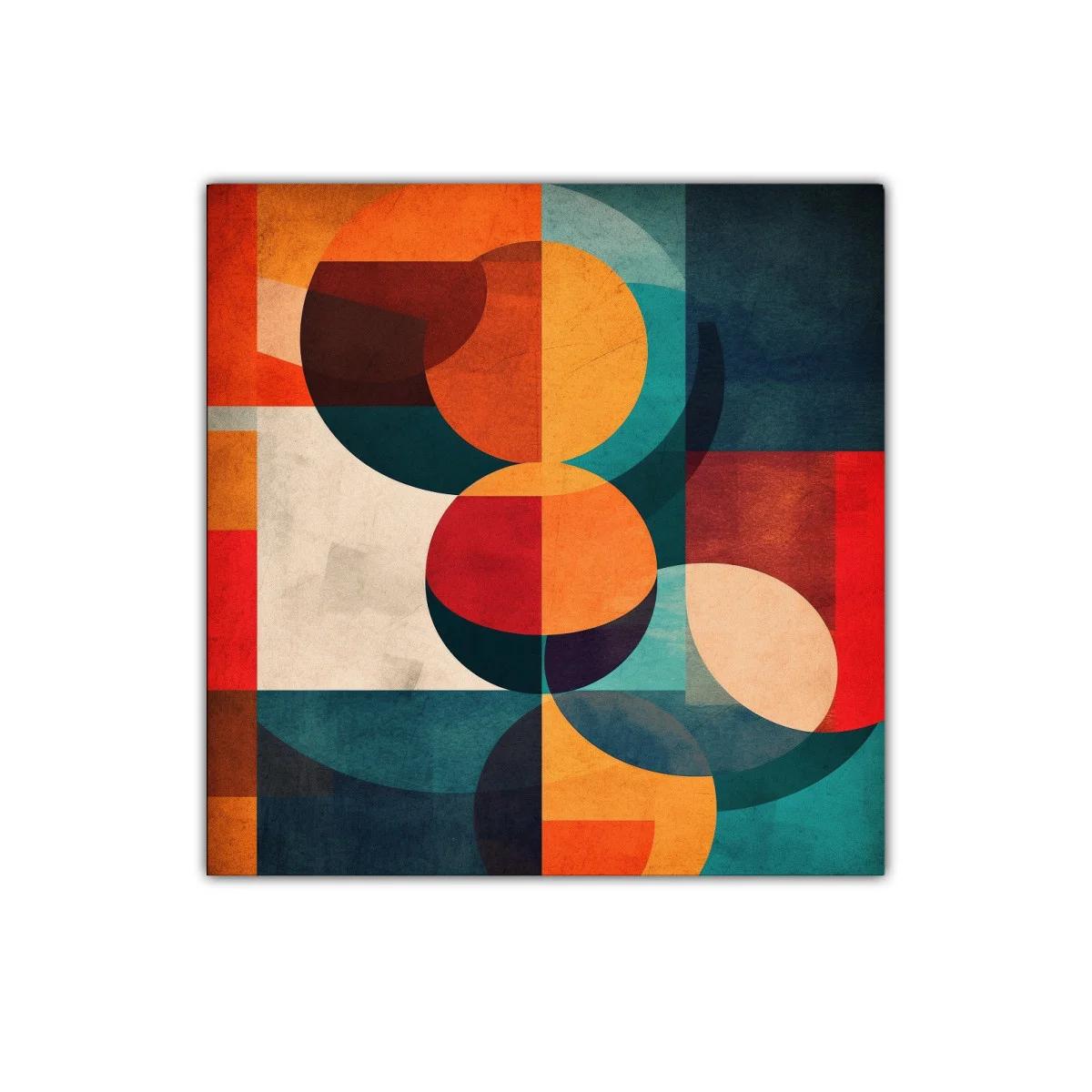 Cuadro decorativo con formas geométricas y colores vivos