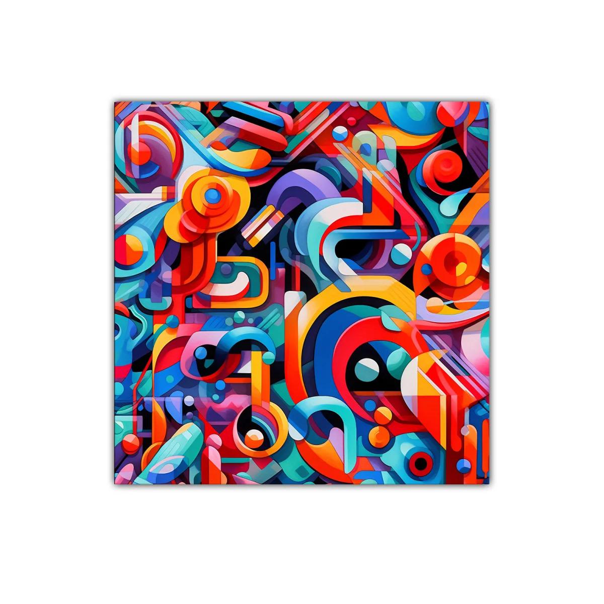 Original composición abstracta con formas y color vibrantes
