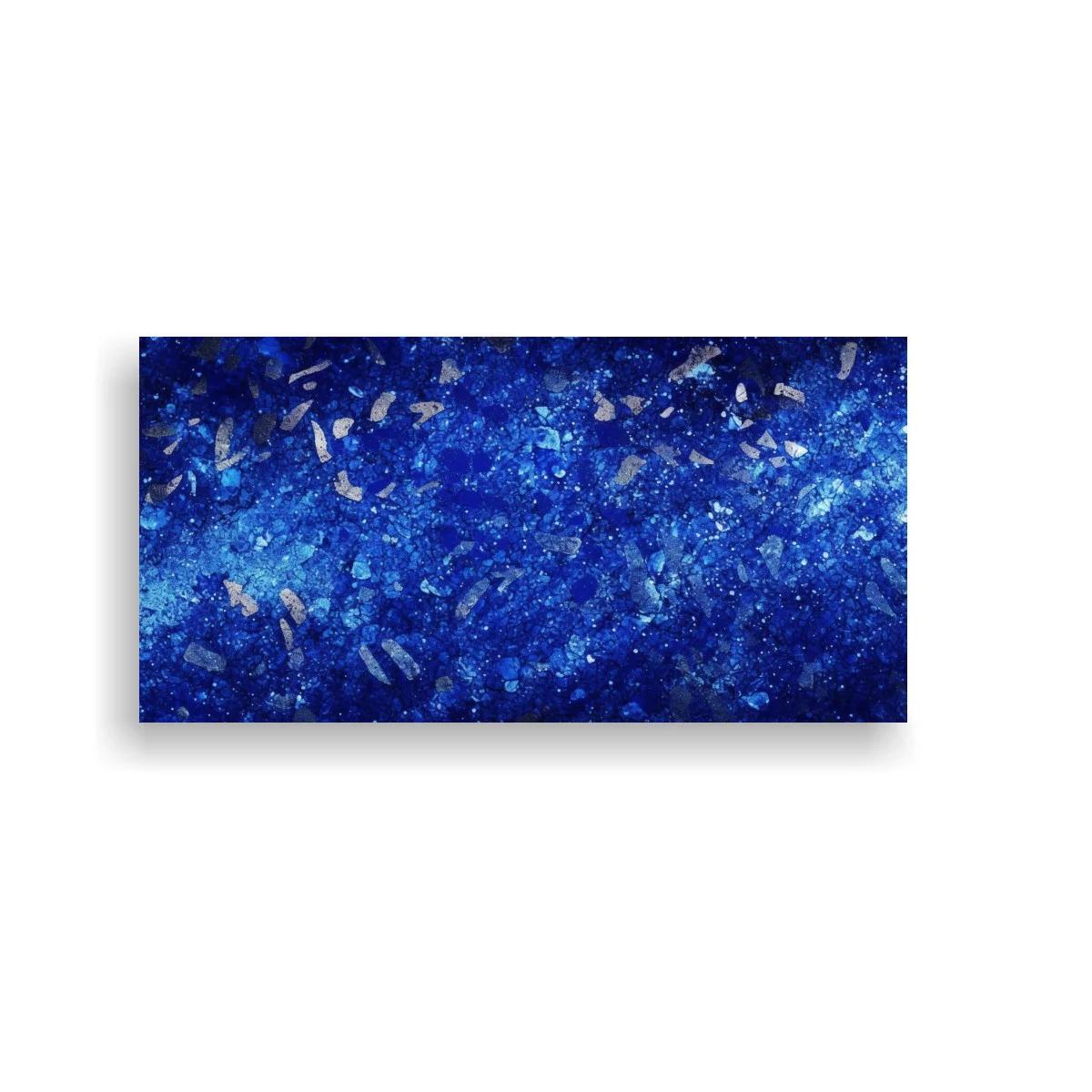 Cuadro textura cósmica azul con brillos dispersos