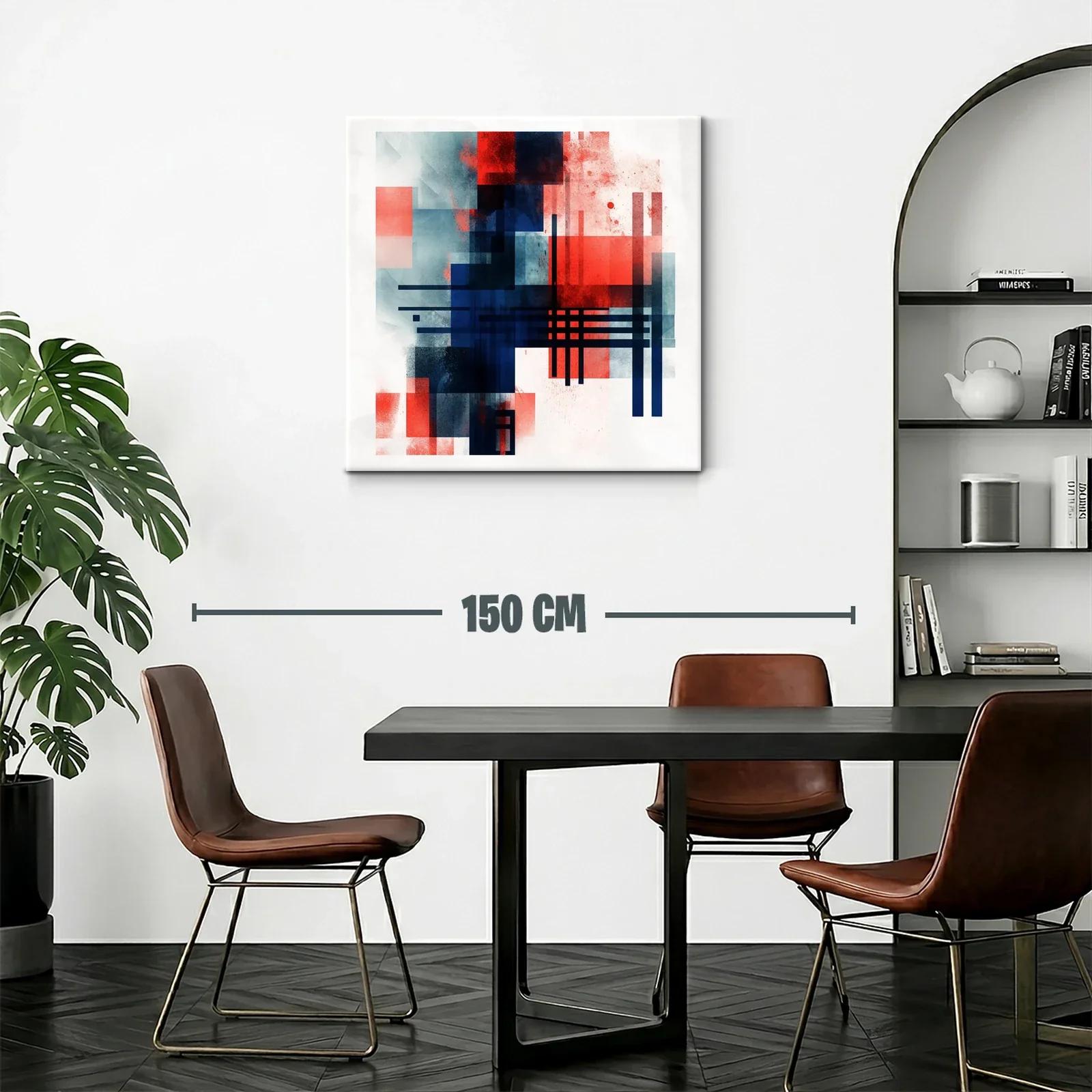 Composición geométrica con tonos rojos y azules intensos — miniatura 2