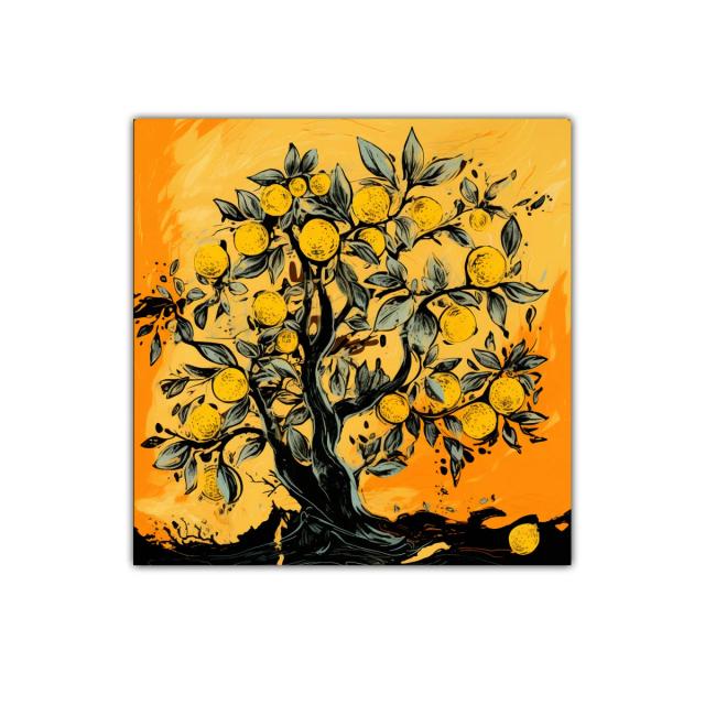 Árbol de naranjas vibrante y lleno de vida