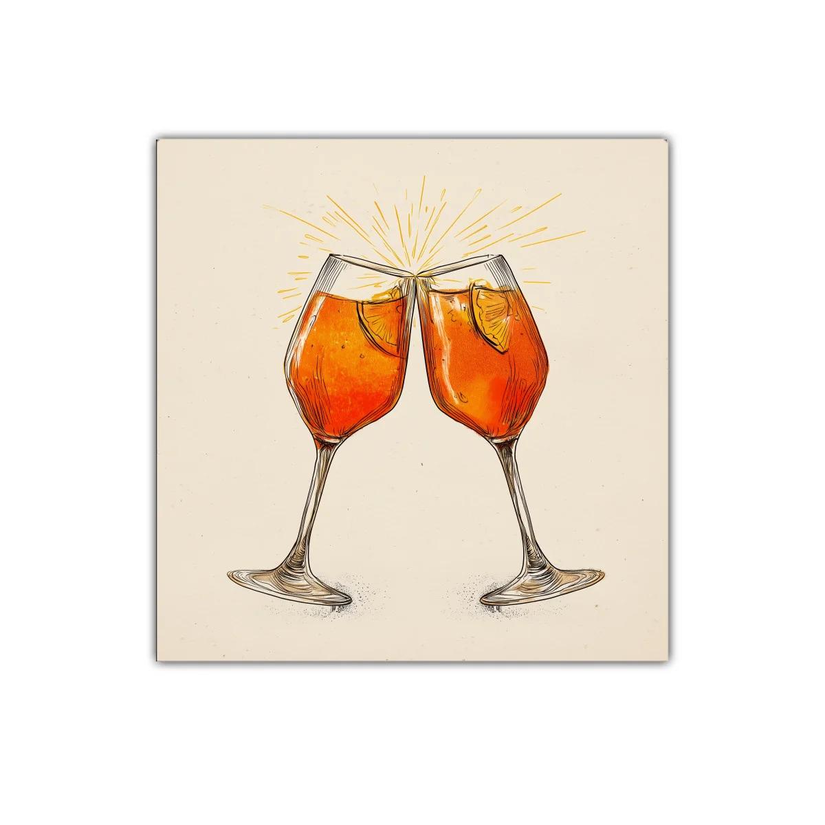 Brindis con copas de cóctel en elegante ilustración — imagen principal