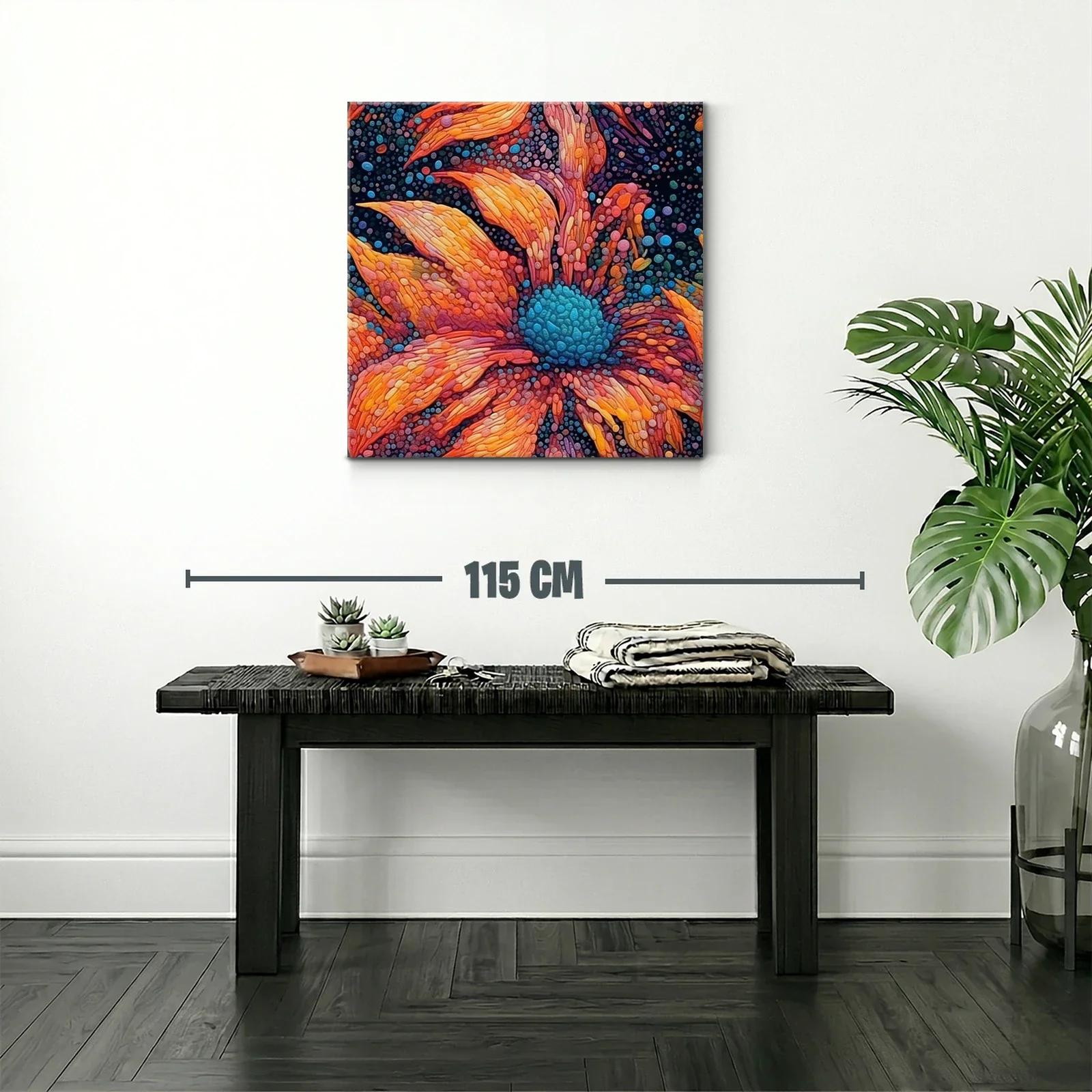 Flores vibrantes con detalles abstractos en tonos cálidos — miniatura 2