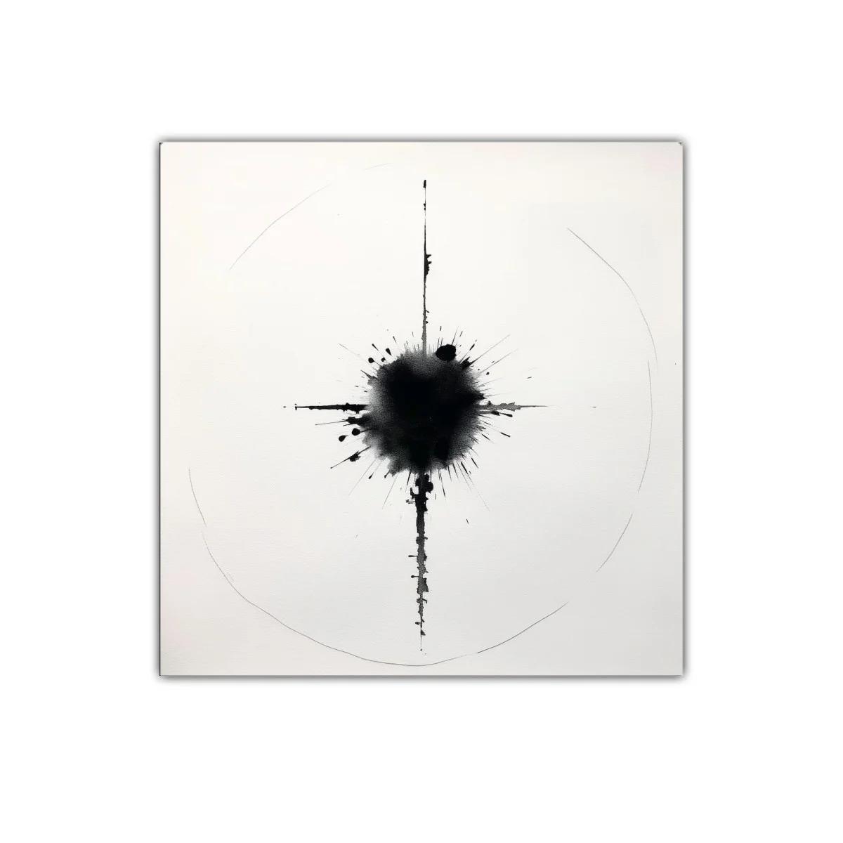 Cuadro minimalista con diseño abstracto en negro y blanco