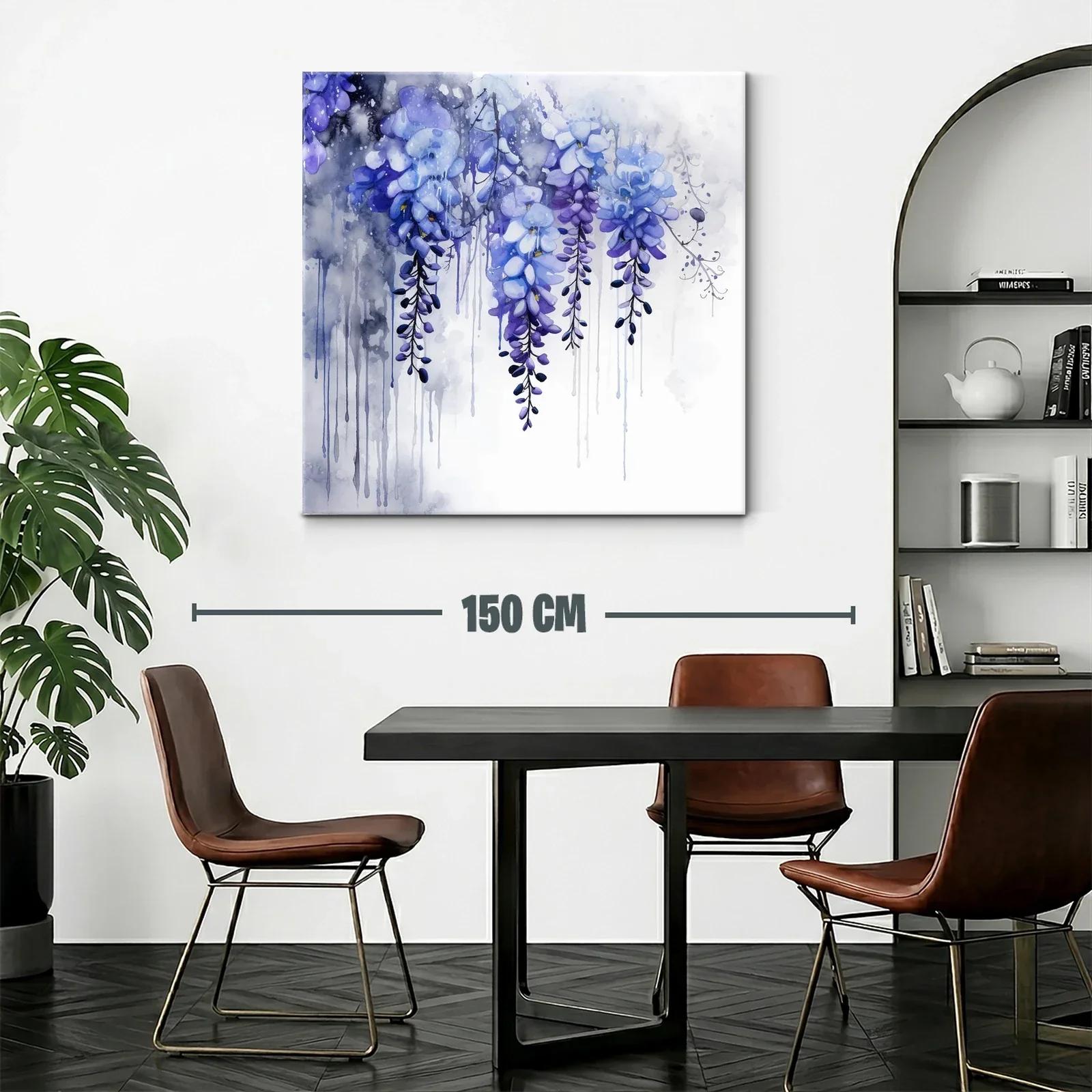Flores en cascada en tonos violetas con efecto acuarela — miniatura 2