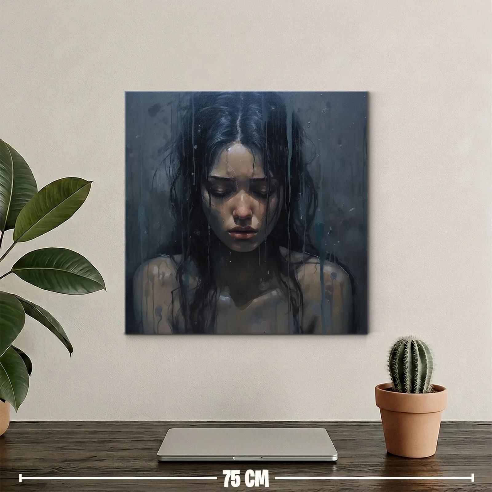 Retrato melancólico en tonos oscuros y azules intensos — miniatura 2