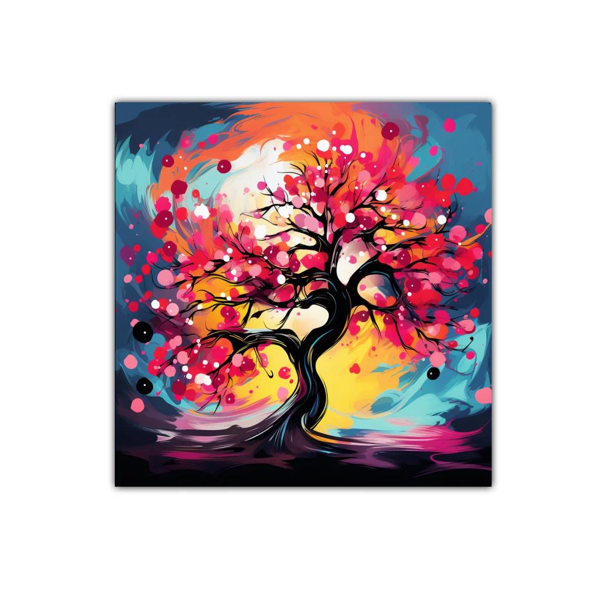 Árbol vibrante con tonos cálidos y destellos de color — imagen principal