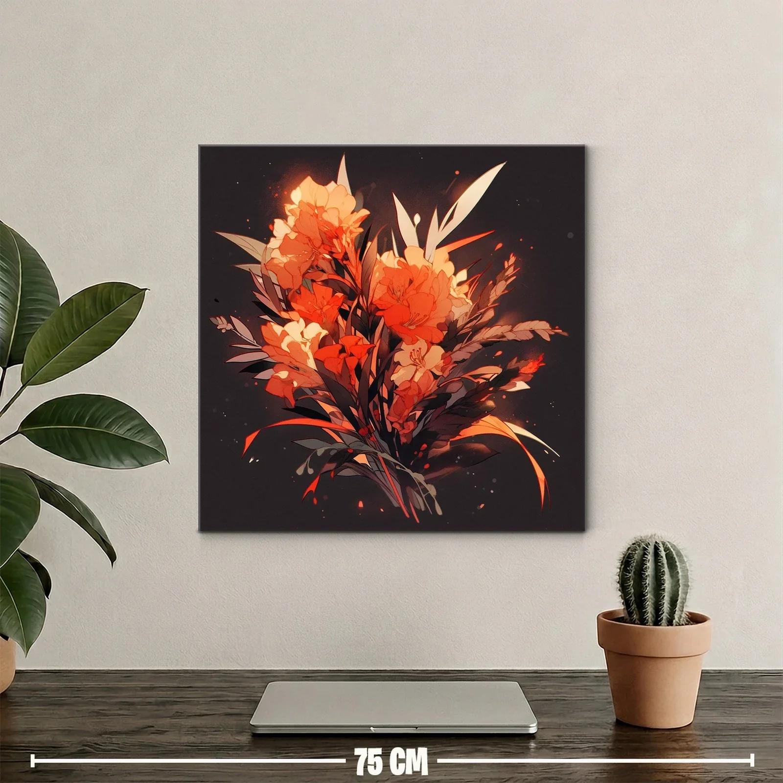 Ramo de flores cálidas sobre fondo oscuro — miniatura 2