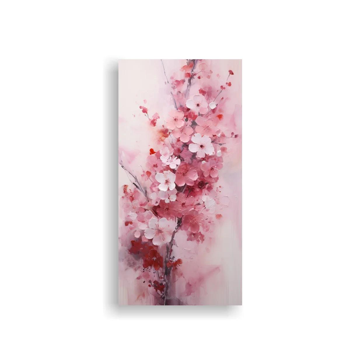 Cuadro flores de cerezo rosadas con veladuras etéreas