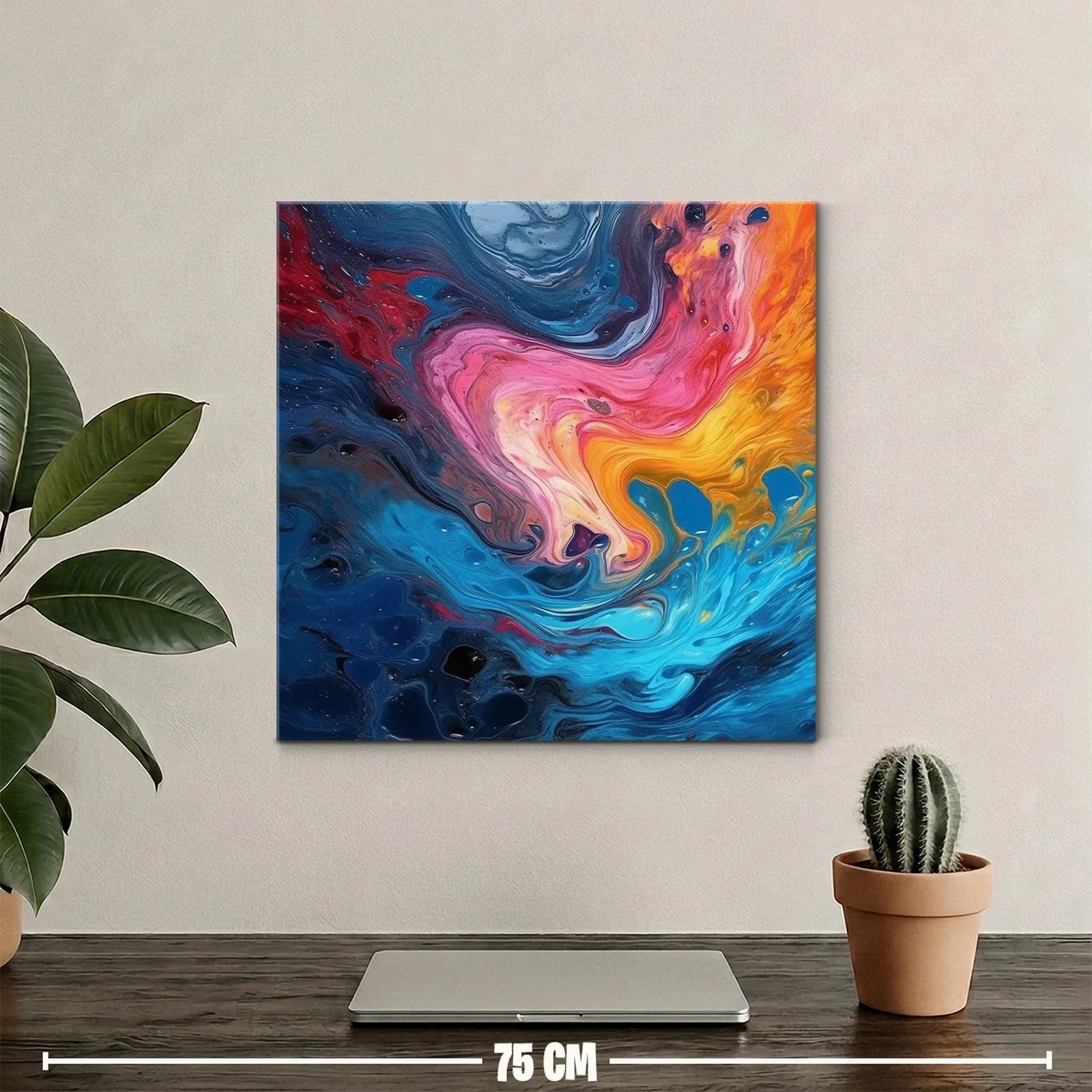 Composición abstracta en vibrantes tonos azul y naranja — miniatura 2