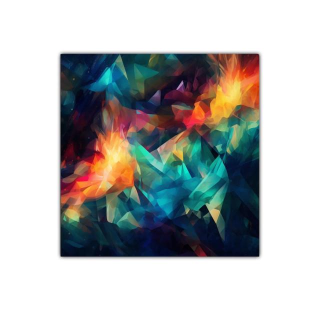 Cuadro abstracto con explosión de colores vibrantes