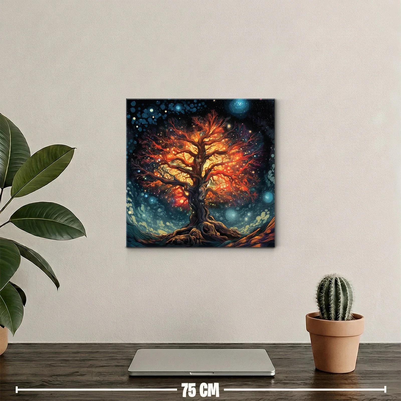 Árbol de luz en noche estrellada vibrante y mágica — miniatura 2