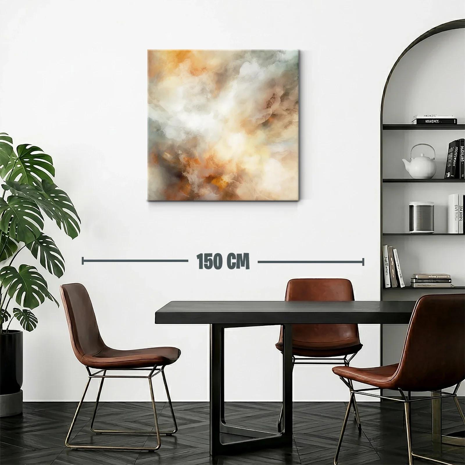 Cuadro abstracto en tonos cálidos y neutros para ambientes elegantes — miniatura 2