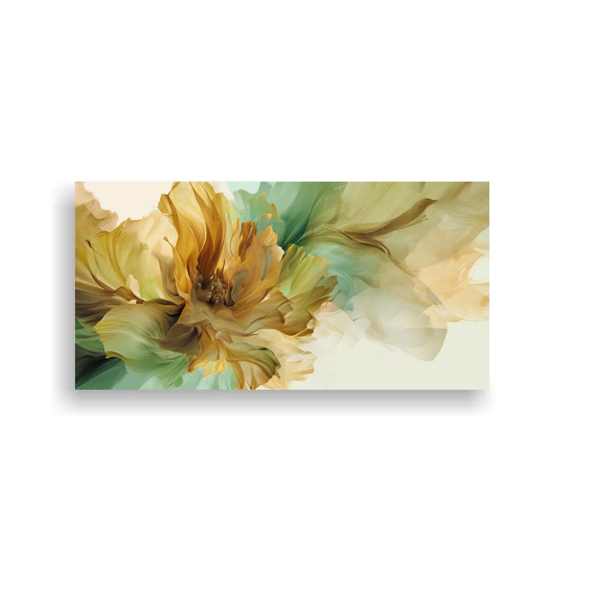 Cuadro flor amarilla abierta con pétalos ondulados