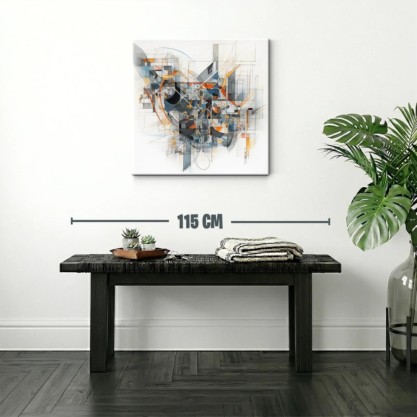 Composición abstracta con líneas geométricas y tonos cálidos — miniatura 2