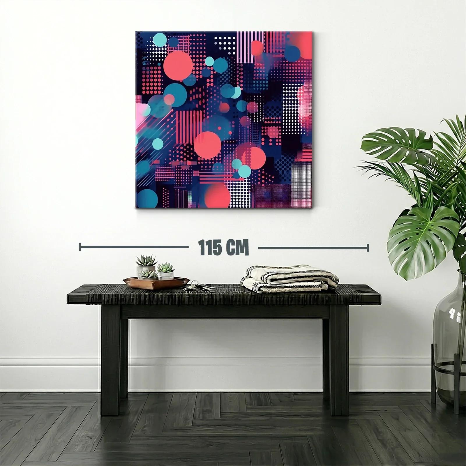 Composición abstracta con círculos y puntos en tonos vibrantes — miniatura 2