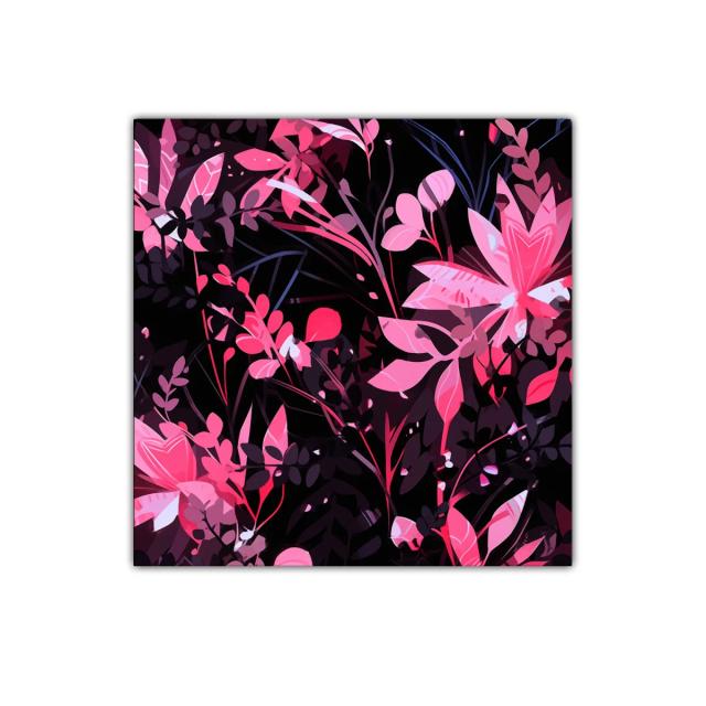 Cuadro decorativo con motivos florales en tonos rosas