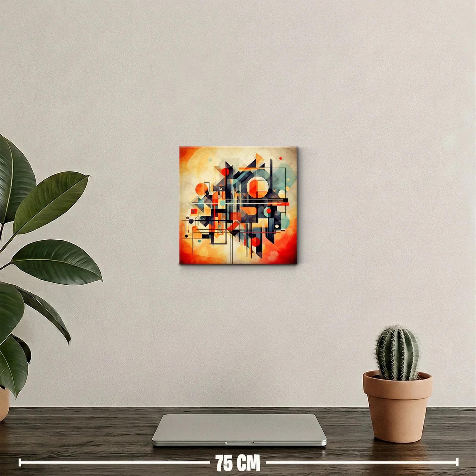 Composición geométrica vibrante en tonos cálidos y fríos — miniatura 2