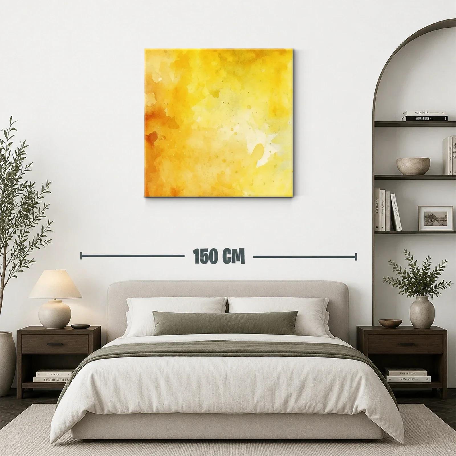 Cuadro abstracto en tonos cálidos y dorados luminosos — miniatura 3