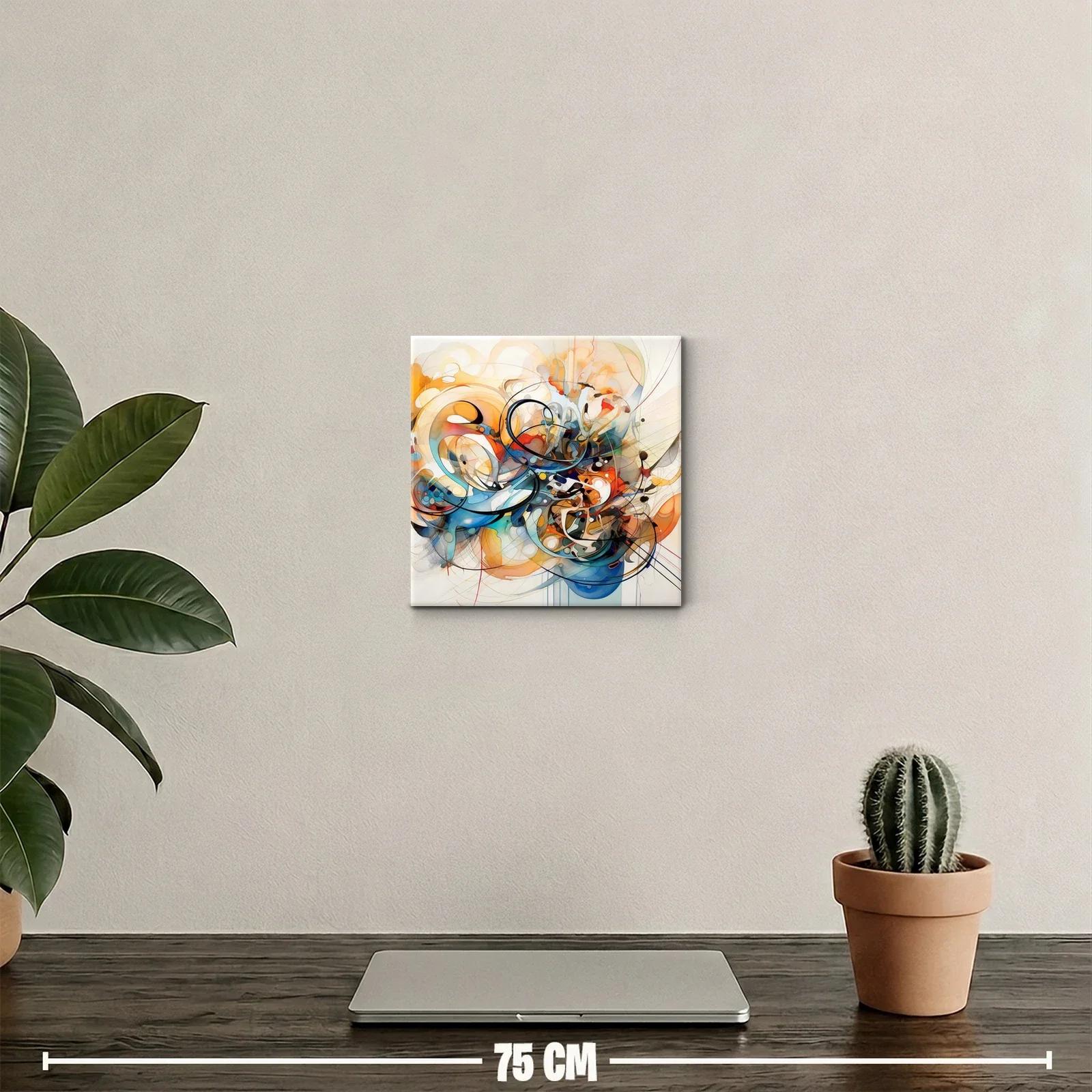 Cuadro decorativo abstracto con formas fluidas y dinámicas — miniatura 2
