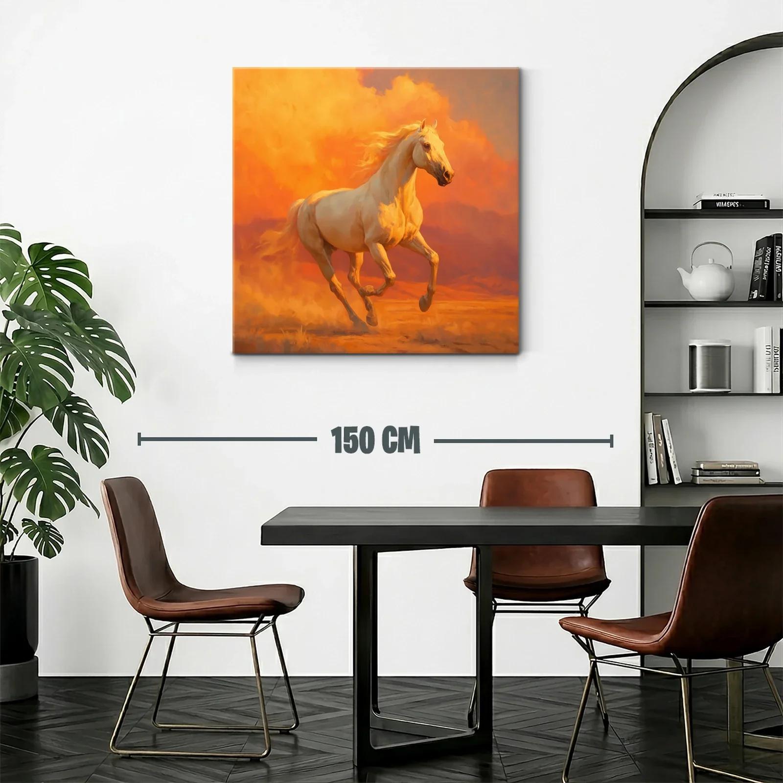 Cuadro caballo galopante en tonalidades vibrantes — miniatura 2