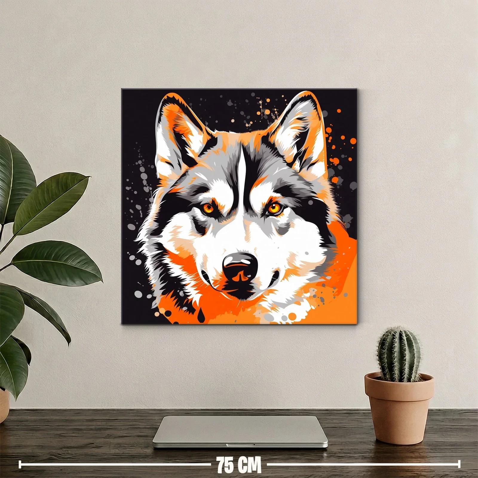 Retrato vibrante de lobo con tonos cálidos y energía dinámica — miniatura 2