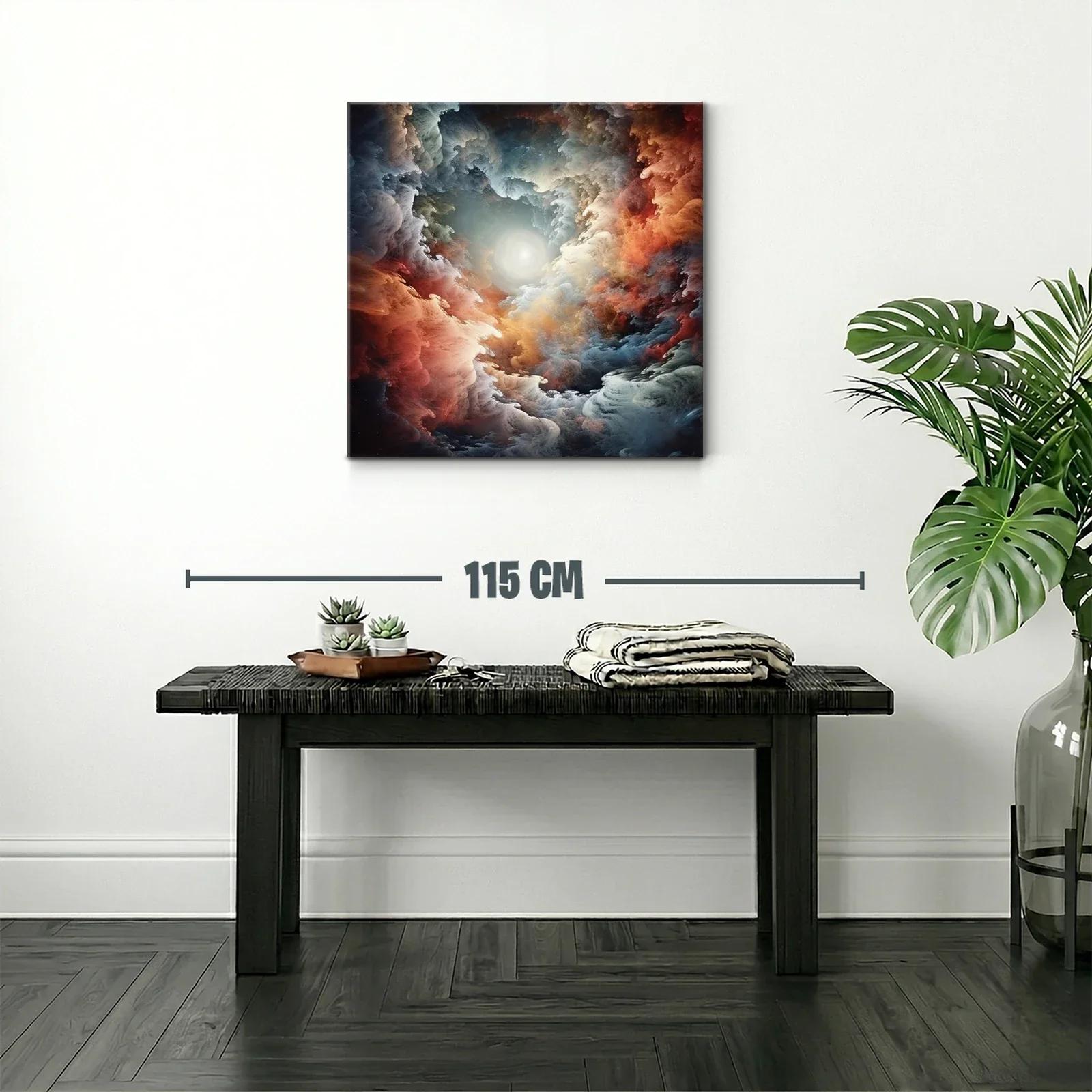 Cuadro abstracto con efecto de nube y luz central — miniatura 2