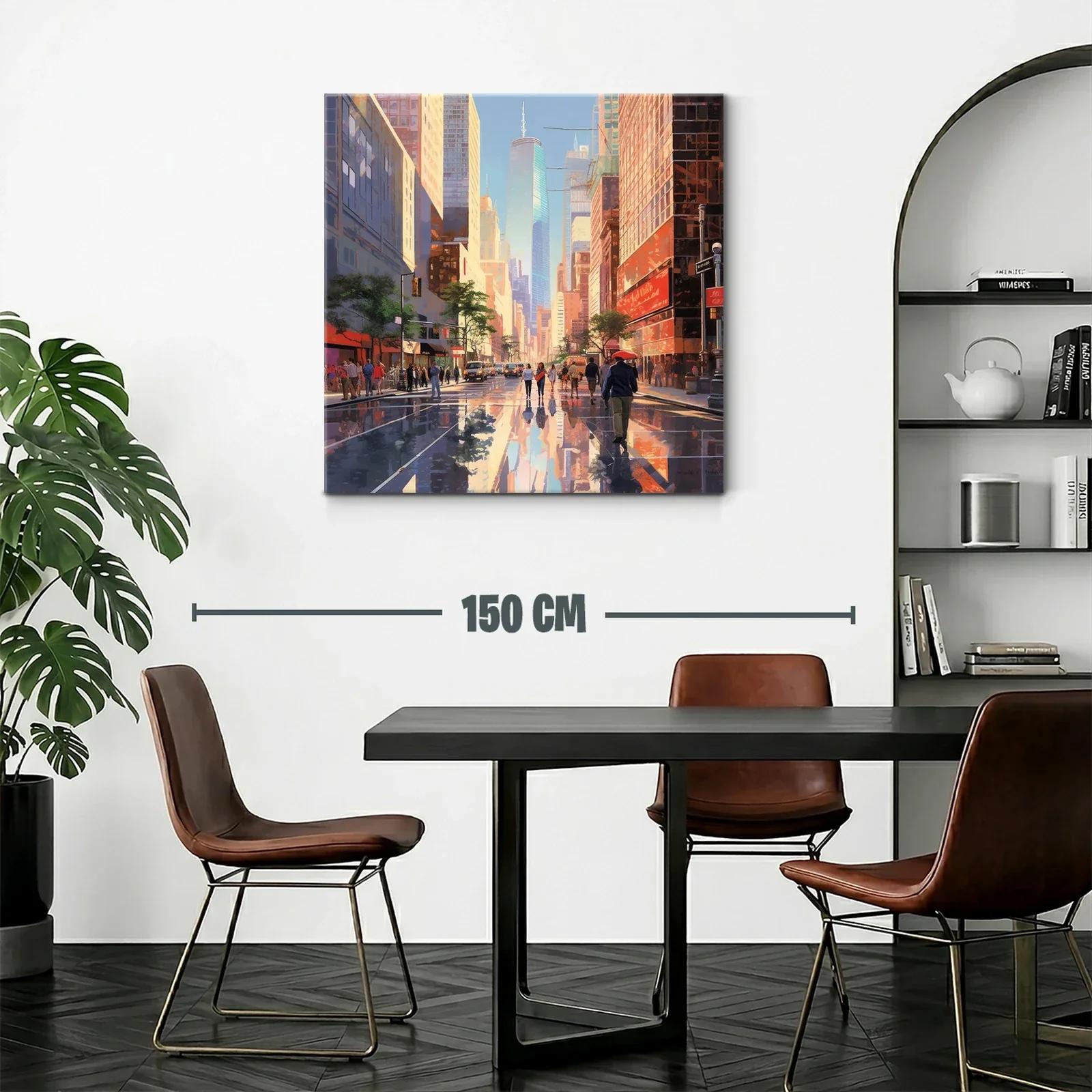 Atardecer urbano con reflejos vibrantes en ciudad moderna — miniatura 2