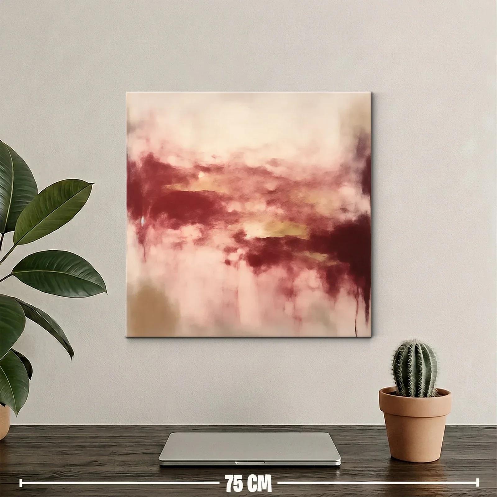 Cuadro abstracto con tonos cálidos y texturas suaves — miniatura 2